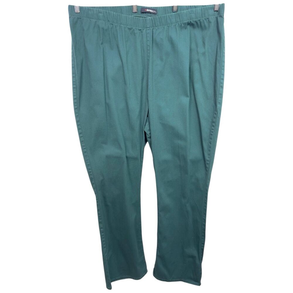 Denim 24 7 Roamans Plus Size 30WT Jeans Tall Elastic Waist Green‎ Straight 1012